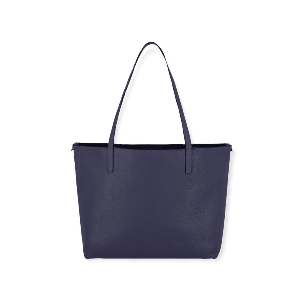 Bruno Magli Leather Navy Everyday Tote Bag - Picture 2 of 11